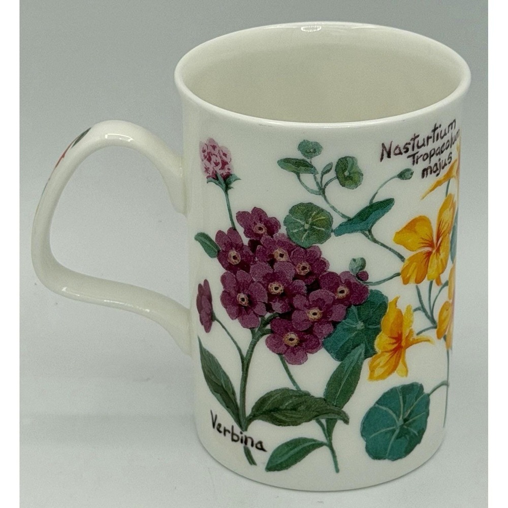 Garden Flowers Mug Cup Roy Kirkham England Bone China Tea Coffee EUC 2001 Vtg